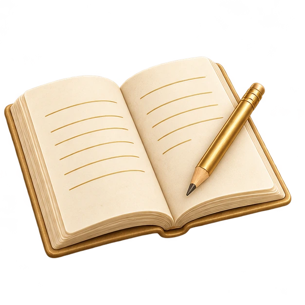 Ilustração de um caderno aberto